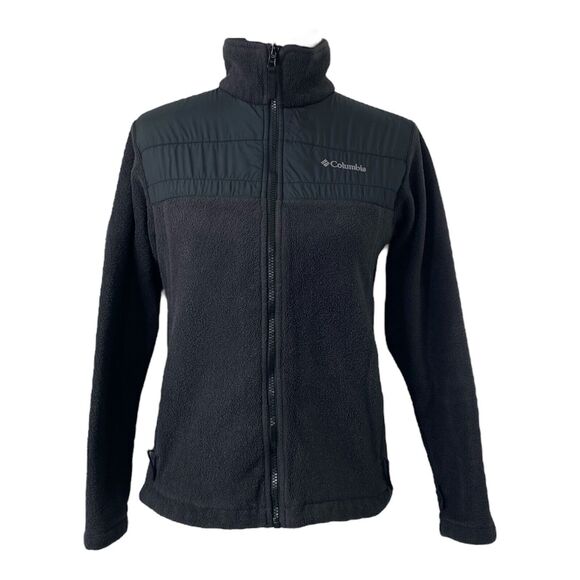 Columbia Interchange Jacket Womens Medium Black Long Sleeve Full Zip Fleece - Picture 1 of 14